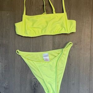 XHILARATION size small neon yellow bikini set